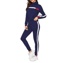 Wholesale High Collar Hoodie Tracksuit Custom Sport Wear Jogger Set Women